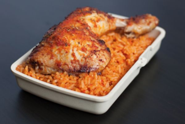 Cooked Jollof Rice with Turkey OR Chicken
