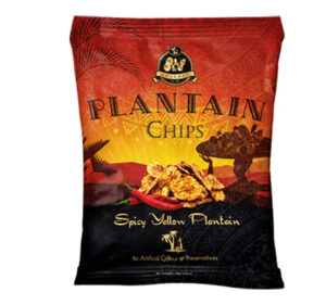 Olu Olu spicy yellow Plantain chips box