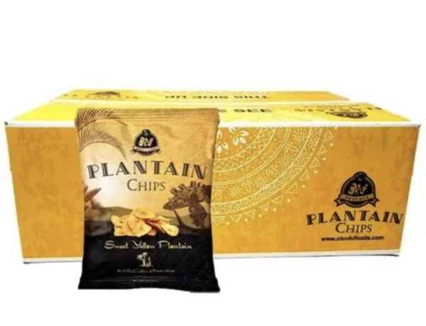 Olu Olu Yellow Plantain Sweet chips box